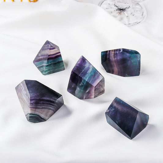 Rainbow Fluorite Polyhedron Ornament Crystal