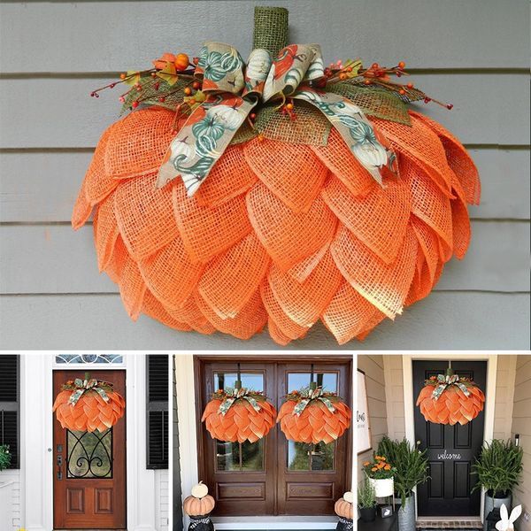 Pumpkin Wreath Front Door Decor