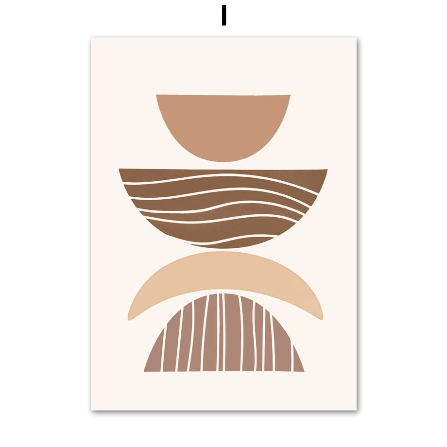 Line Leaves Geometric Abstract Boho